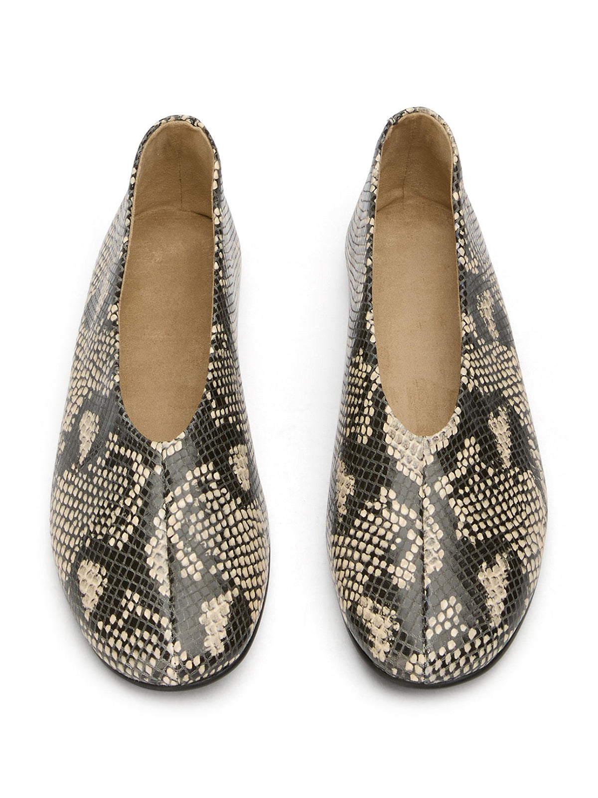 Round-Toe Chic Slip-On Ballet Simple Flats - Snakeskin Pattern