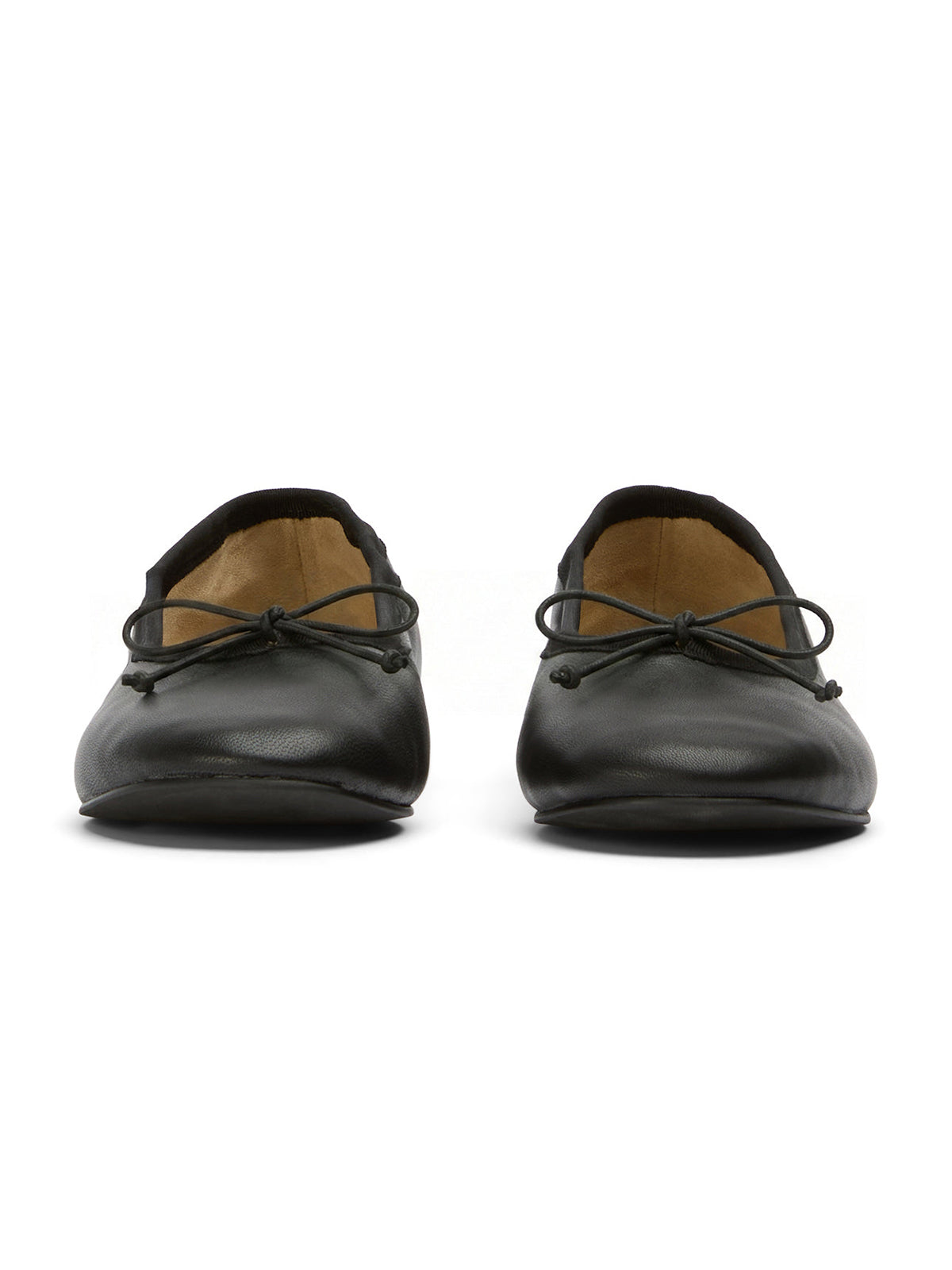 Classic Black Round-Toe Chic Front Bow Slip-On Ballet Simple Flats