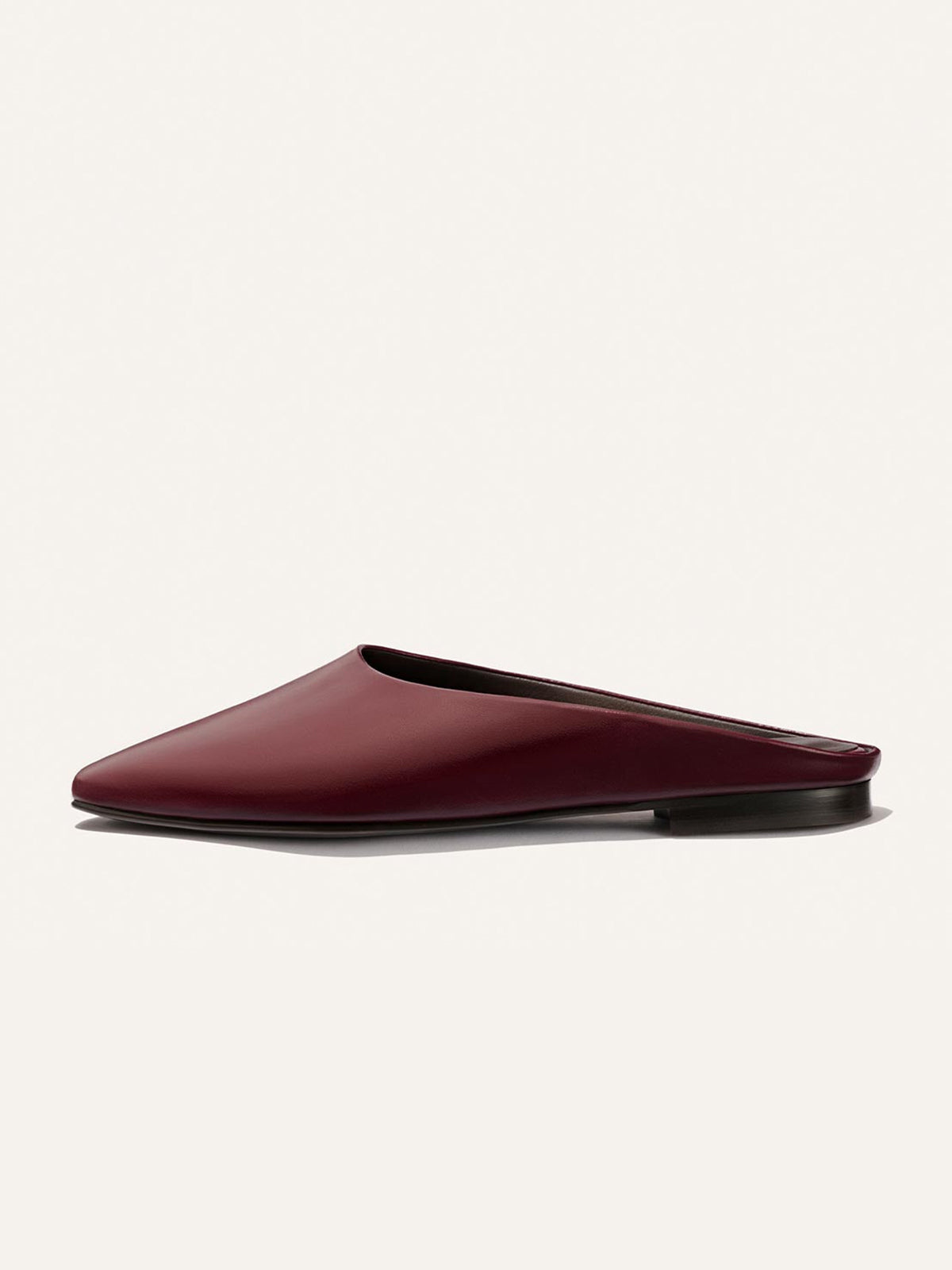 Backless Square-Toe Slip-On Chic Flats - Wine Red