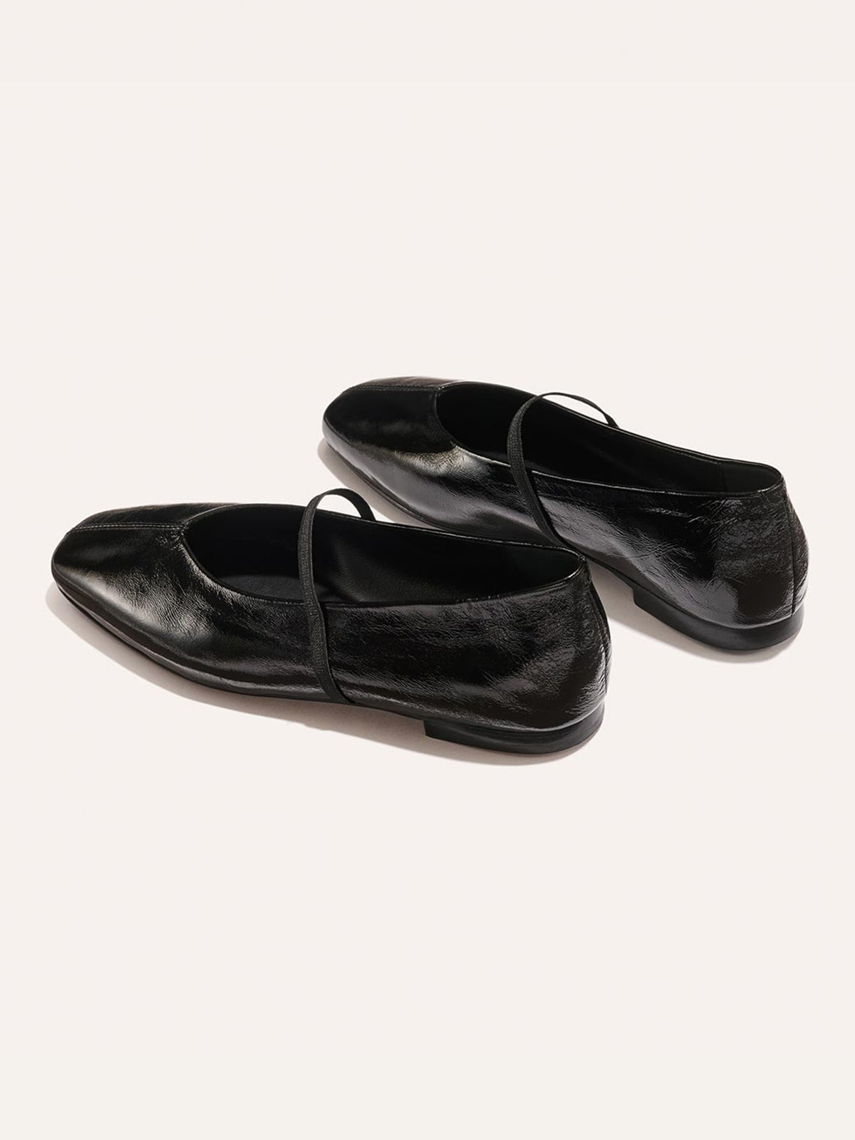 Mary Jane Square-Toe Slip-On Chic Ballet Flats - Black