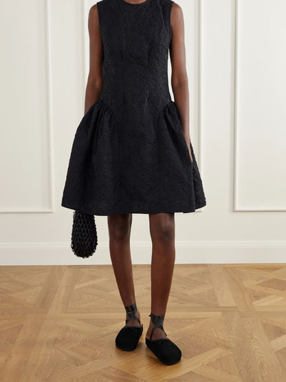 Black Faux Suede Square-Toe Front Bow Backless And Ankle Strap Flats