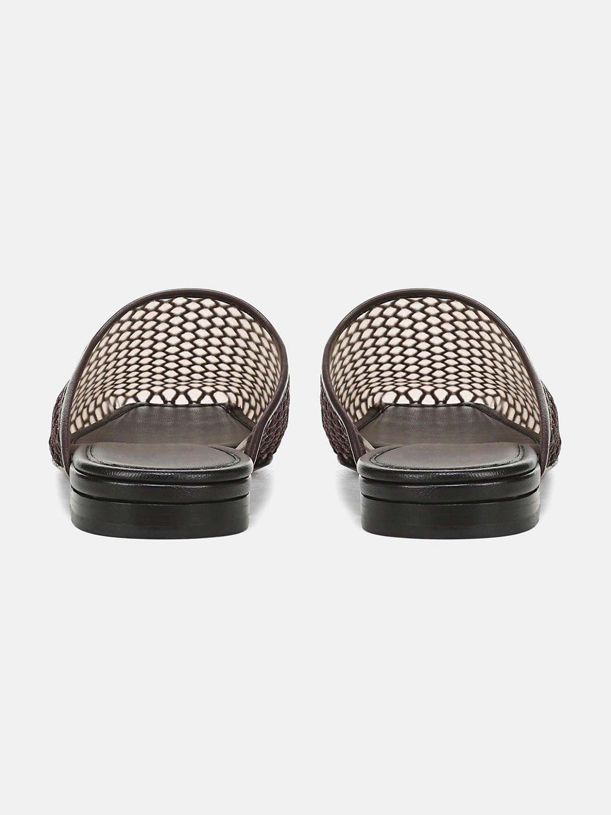 Chocolate Mesh Square-Toe Chic Backless Simple Flats