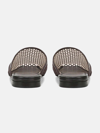 Chocolate Mesh Square-Toe Chic Backless Simple Flats