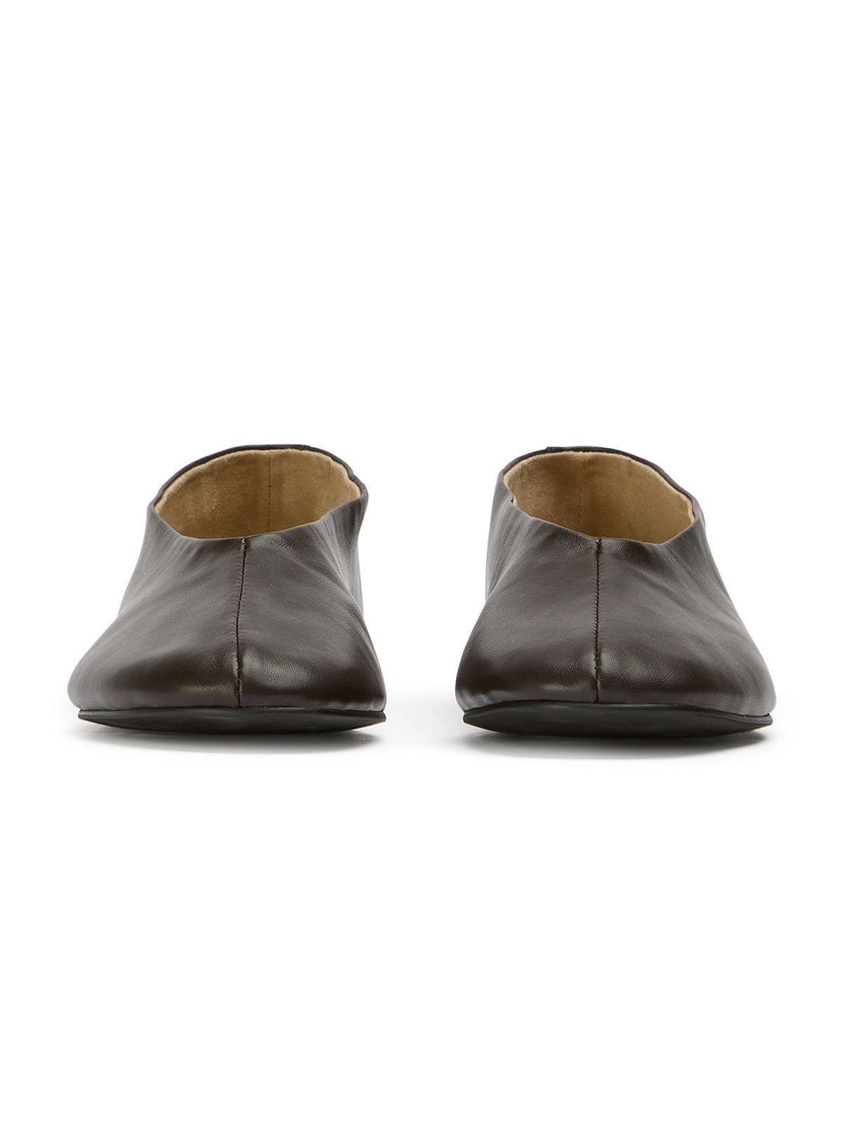 Round-Toe Chic Slip-On Ballet Simple Flats - Chocolate
