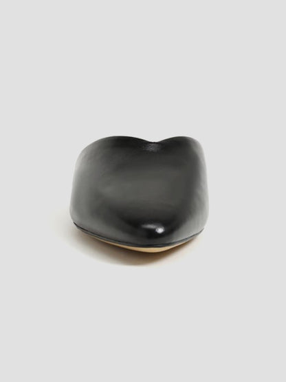 Black Almond-Toe Backless Simple Slip-On Flats