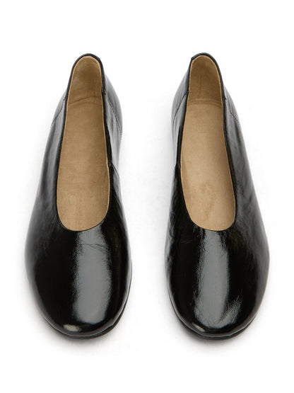 Black Round-Toe Chic Slip-On Ballet Simple Flats