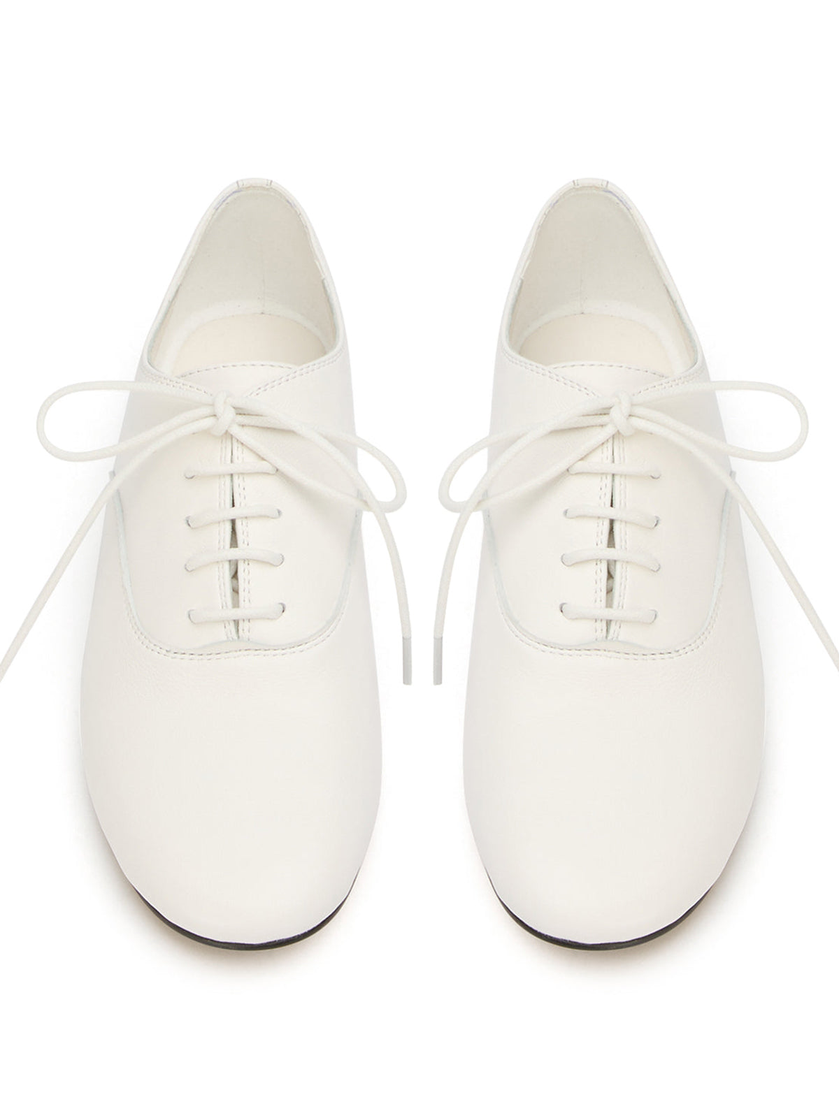 White Round-Toe Chic Slip-On Lace-Up Sporty Flats