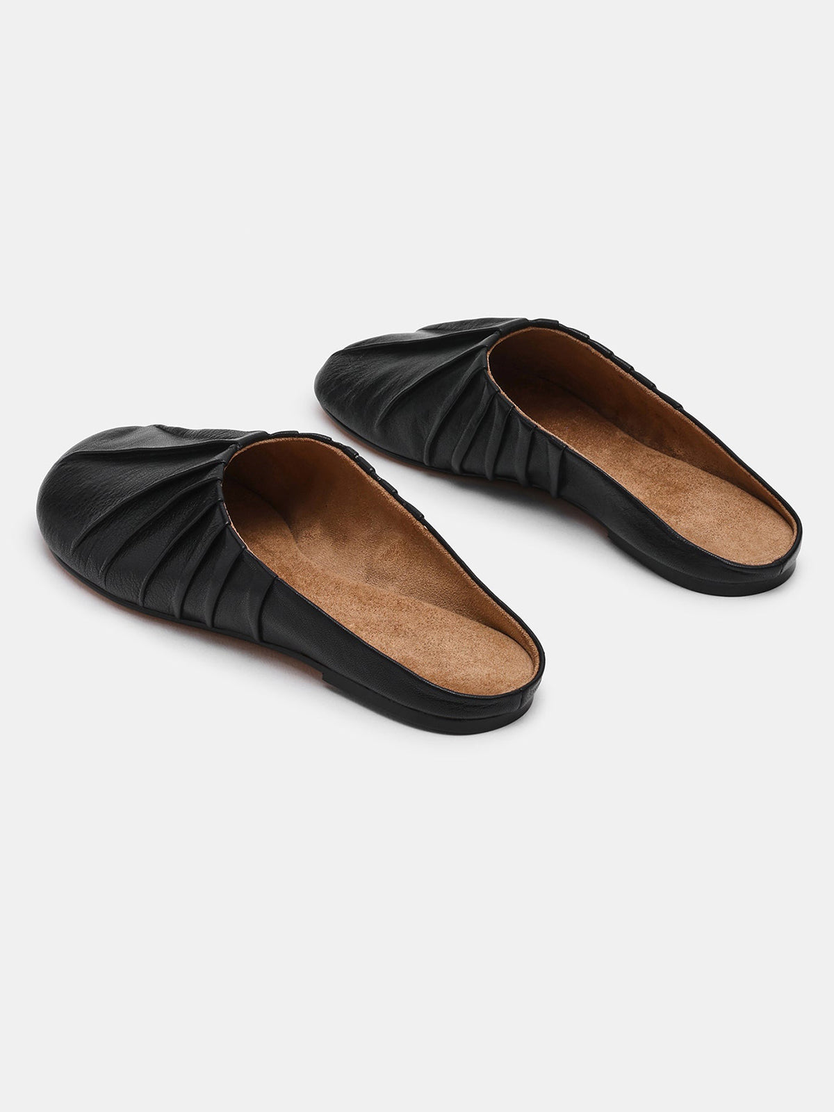 Black Round-Toe Simple Backless Chic Flats