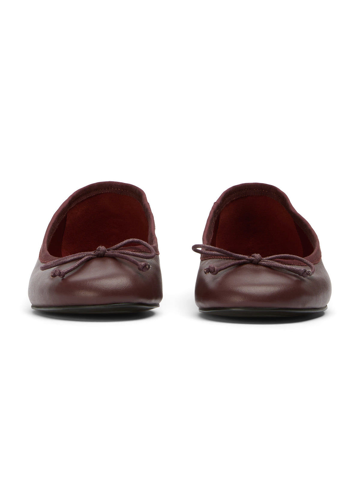 Round-Toe Chic Front Bow Slip-On Ballet Simple Flats - Burgundy