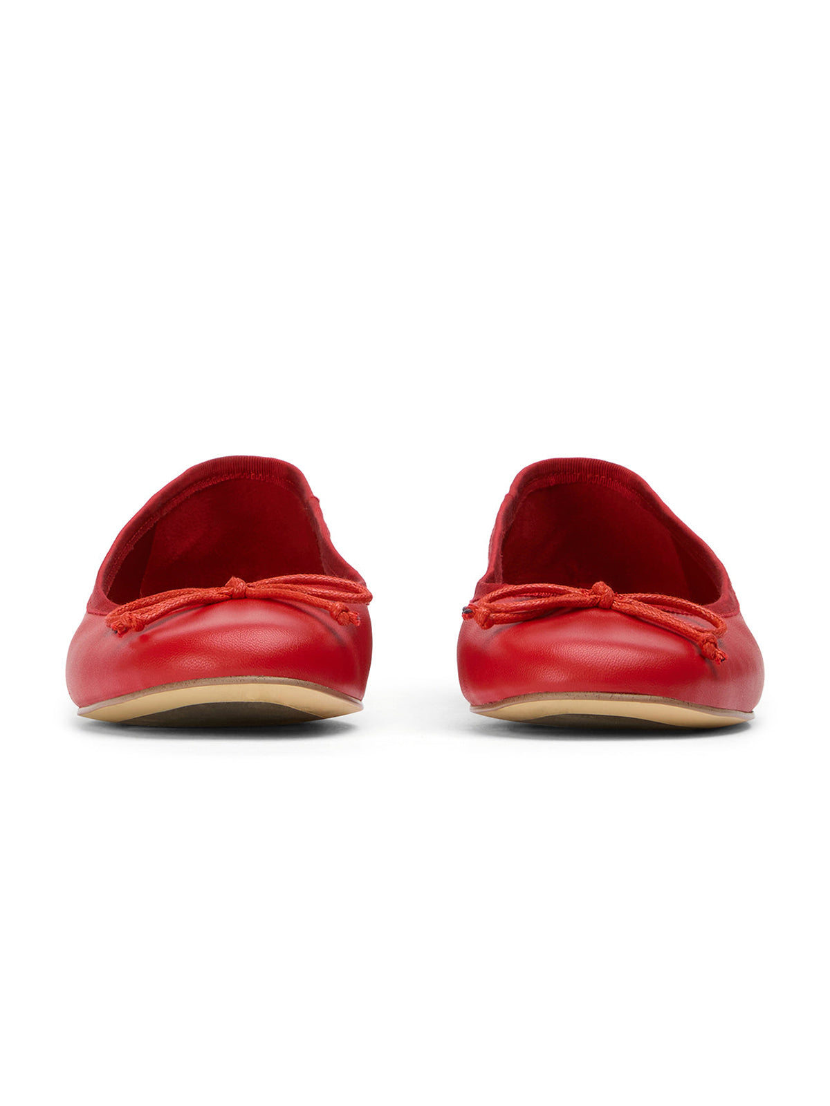 Round-Toe Chic Front Bow Slip-On Ballet Simple Flats - Red