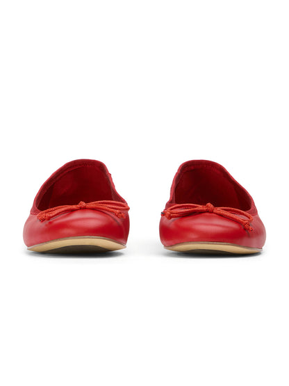 Round-Toe Chic Front Bow Slip-On Ballet Simple Flats - Red