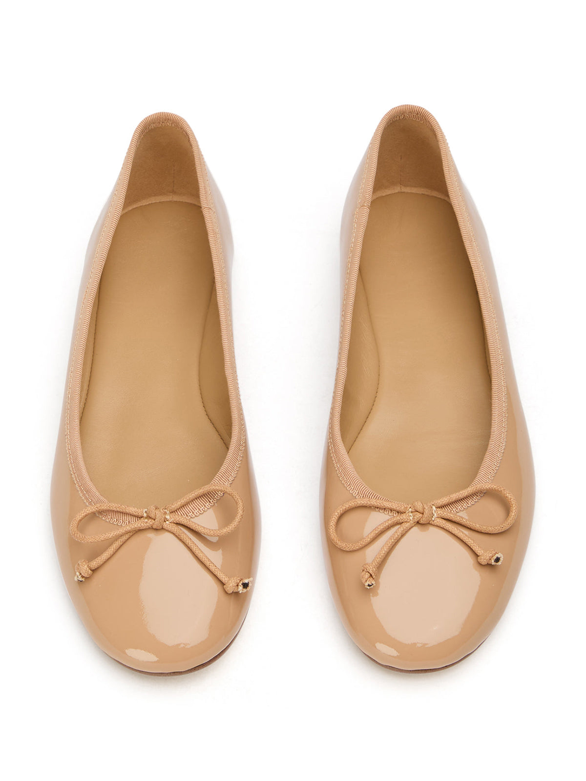 Round-Toe Chic Front Bow Slip-On Ballet Simple Flats - Patent Nude