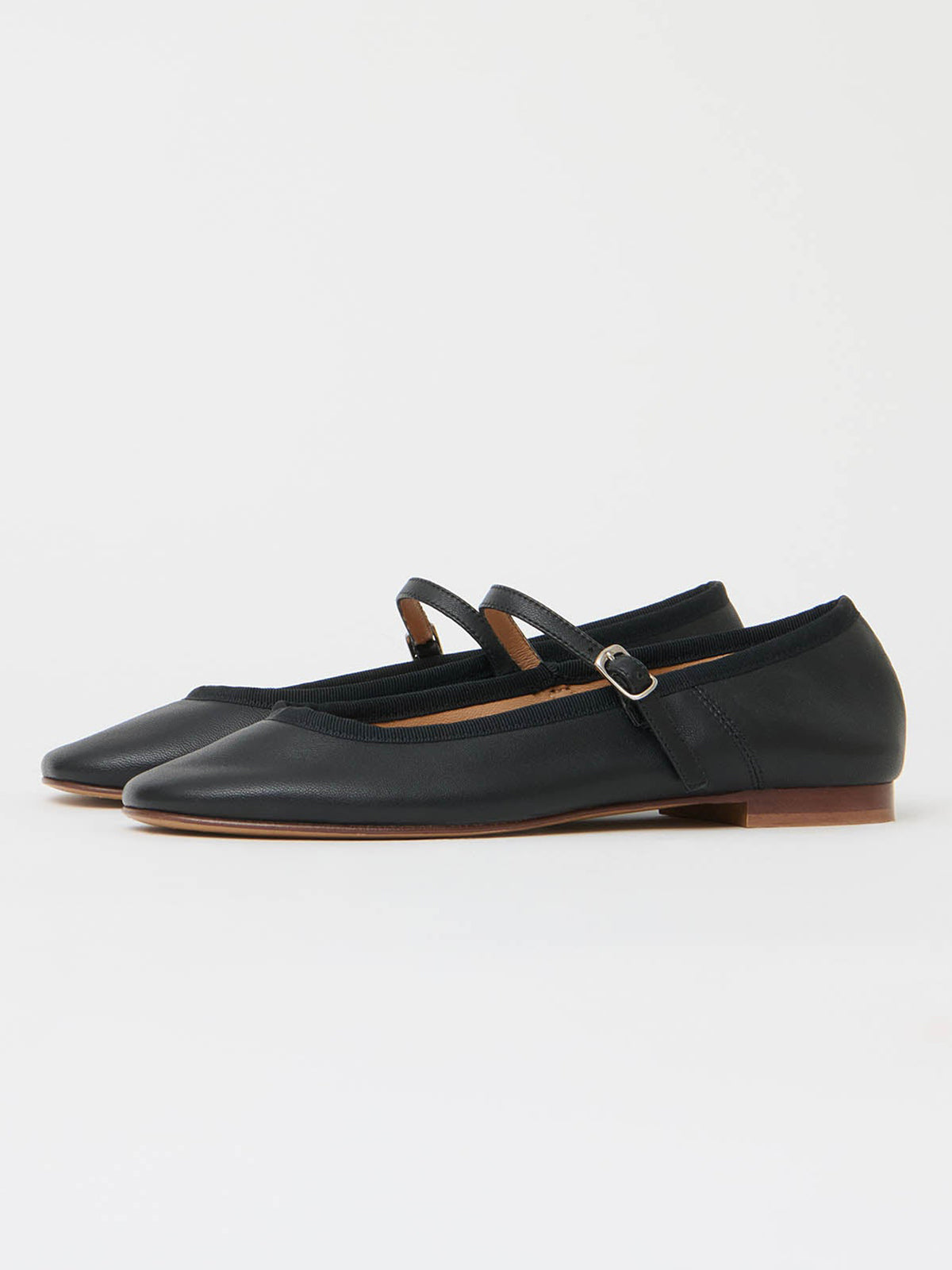 Black Round-Toe Mary Jane With Buckle Chic Ballet Flats