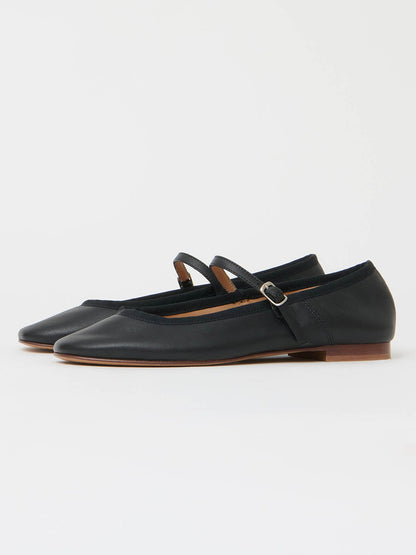 Black Round-Toe Mary Jane With Buckle Chic Ballet Flats