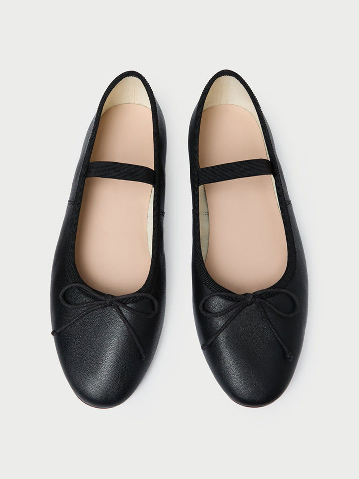 Black Vegan Leather Round-Toe Mary Jane Front Bow Ballet Flats