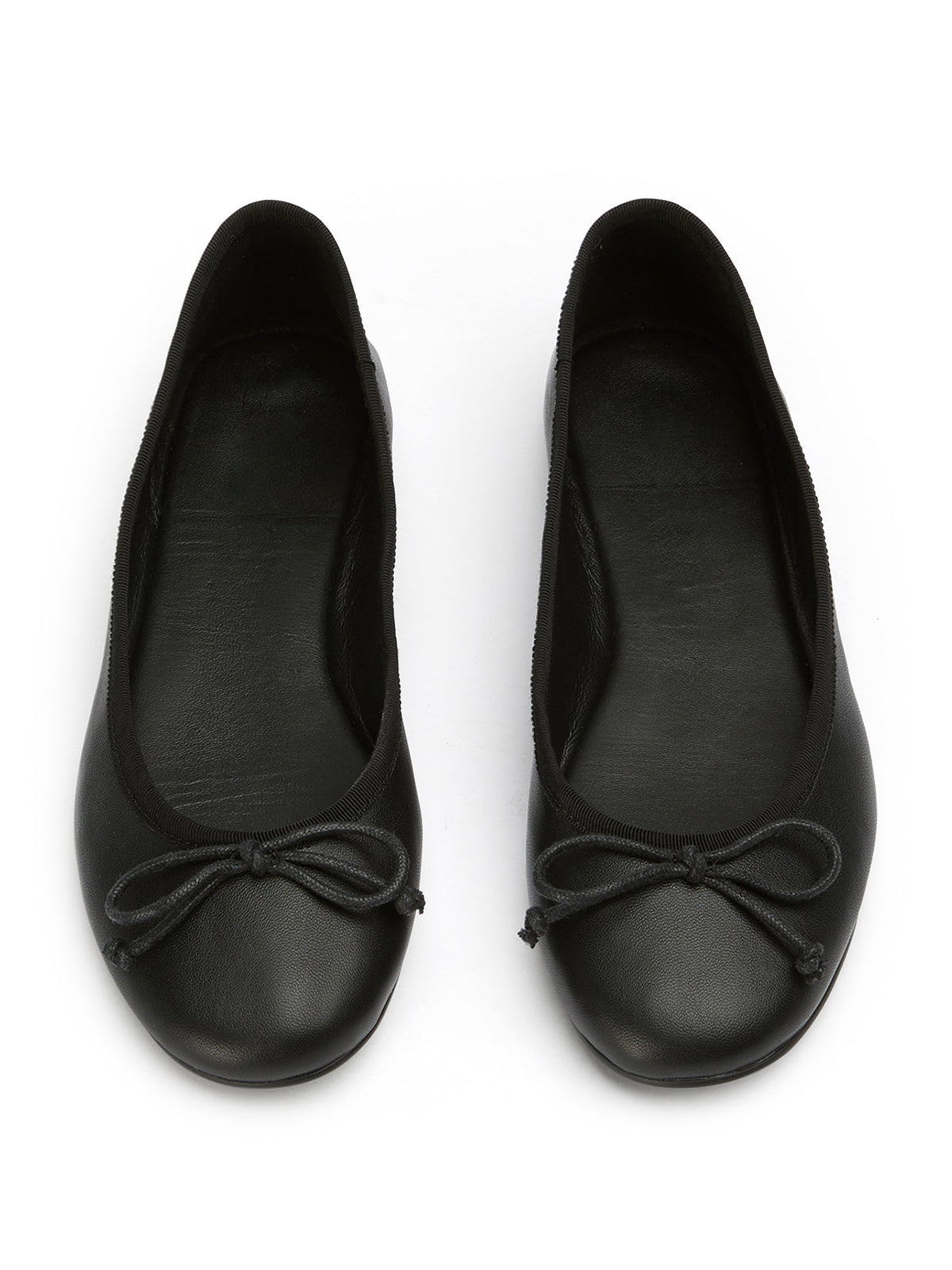 Round-Toe Chic Front Bow Slip-On Ballet Simple Flats - Black
