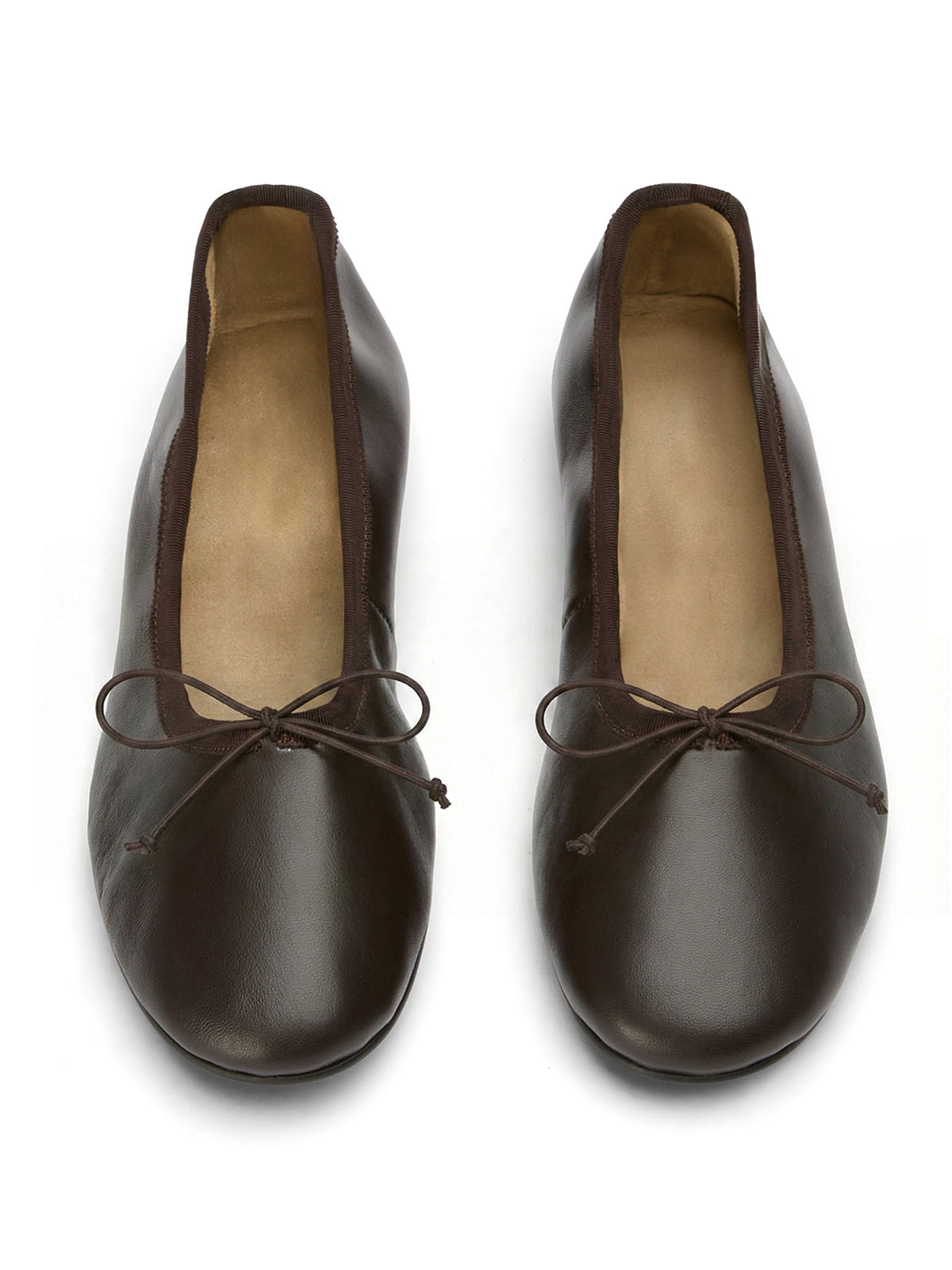 Chocolate Round-Toe Chic Front Bow Slip-On Ballet Simple Flats