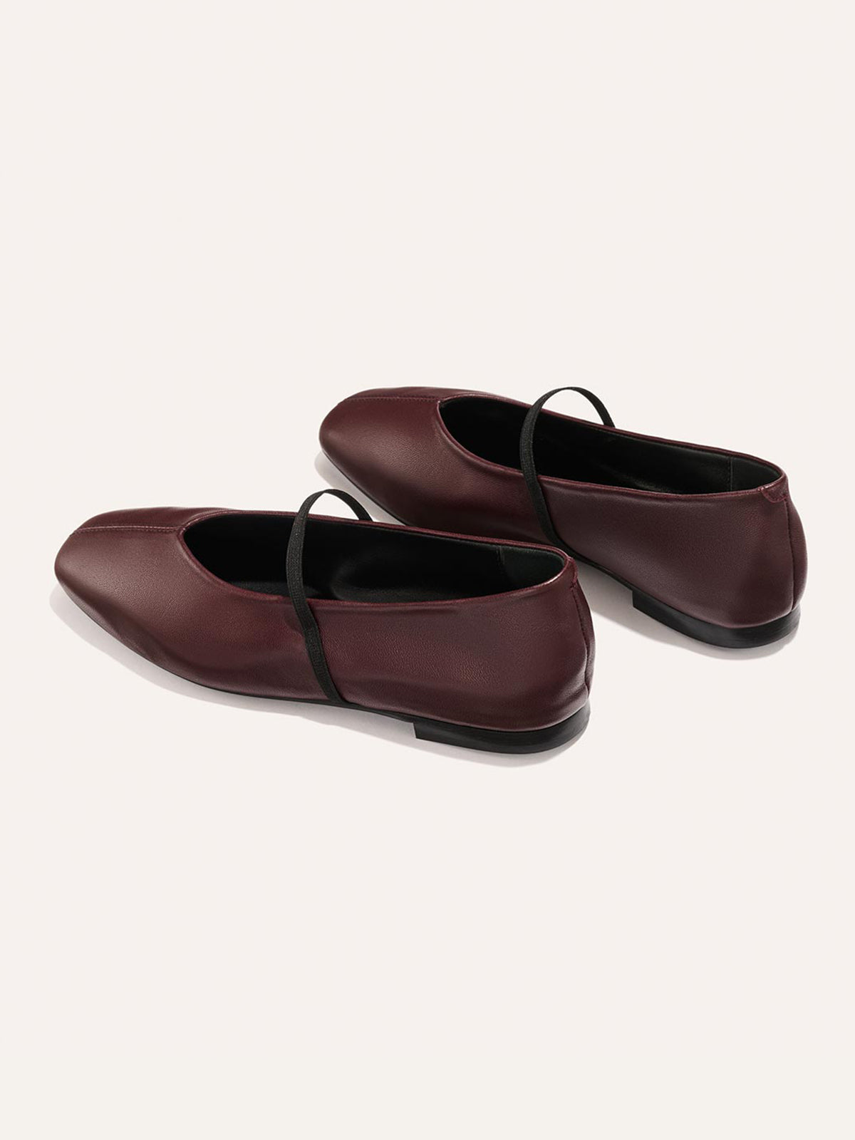 Mary Jane Square-Toe Slip-On Chic Ballet Flats - Burgundy