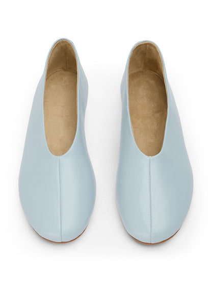 Round-Toe Chic Slip-On Ballet Simple Flats - Blue