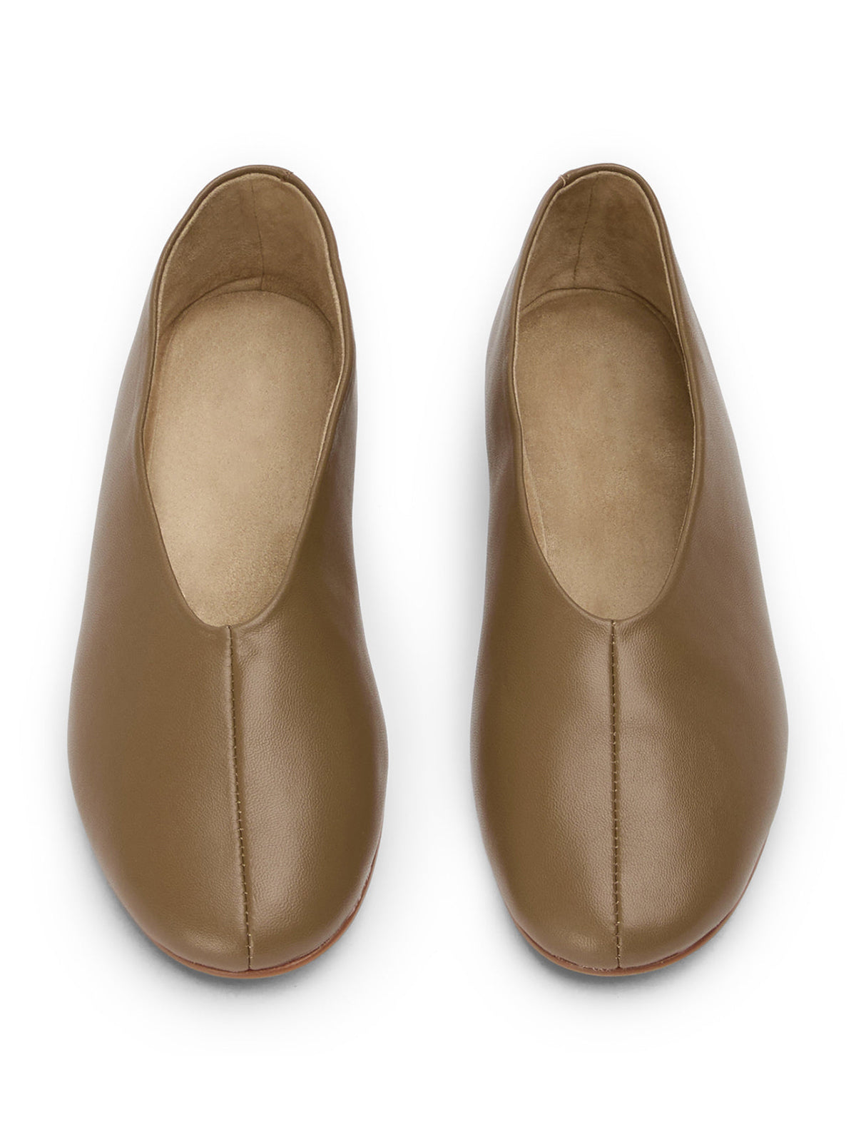 Round-Toe Chic Slip-On Ballet Simple Flats - Brown