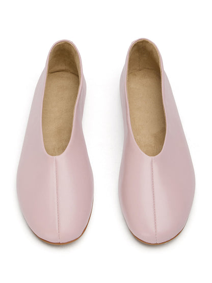 Round-Toe Chic Slip-On Ballet Simple Flats - Pink