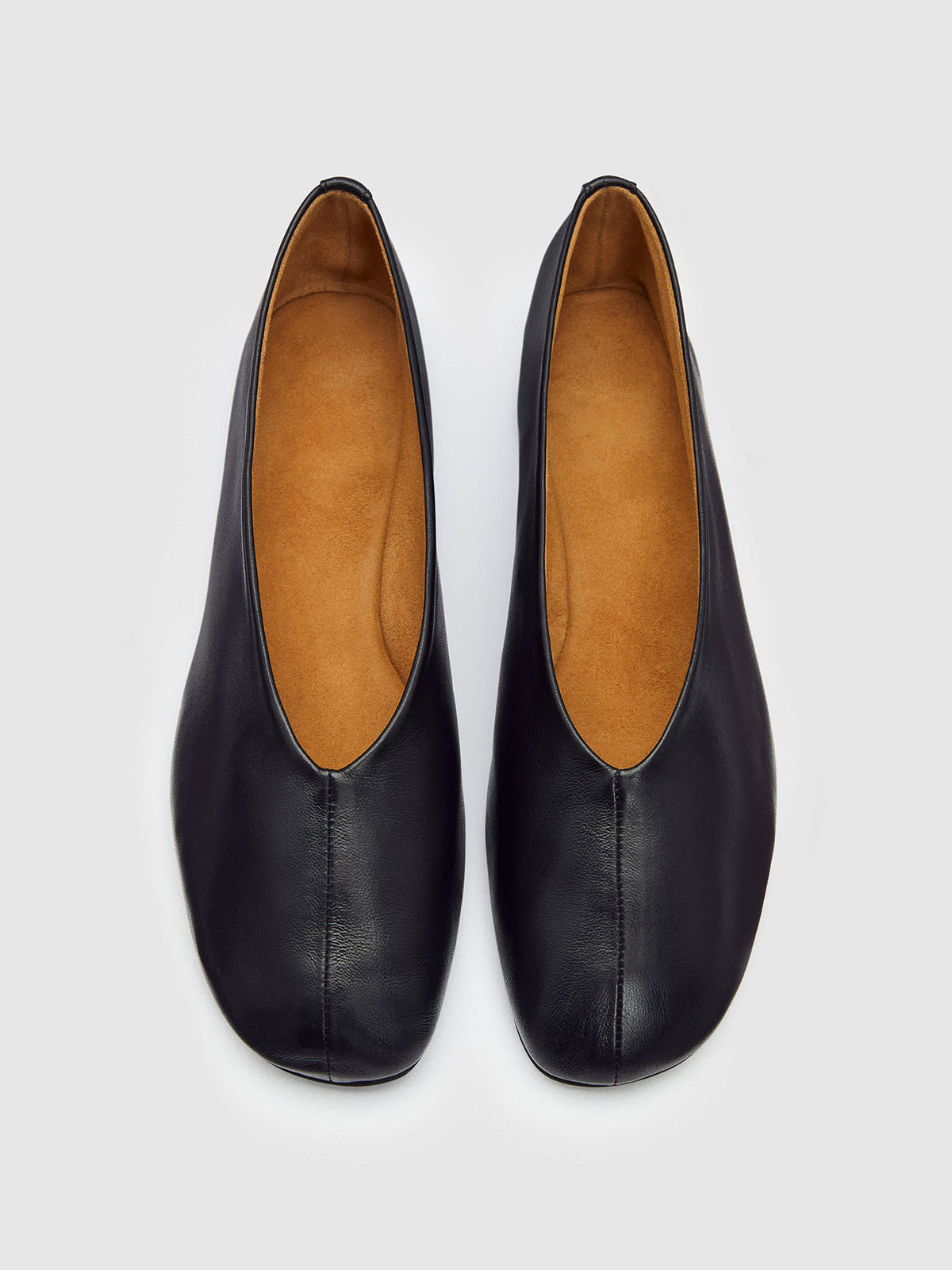 Black Square-Toe Simple Ballet Chic Flats