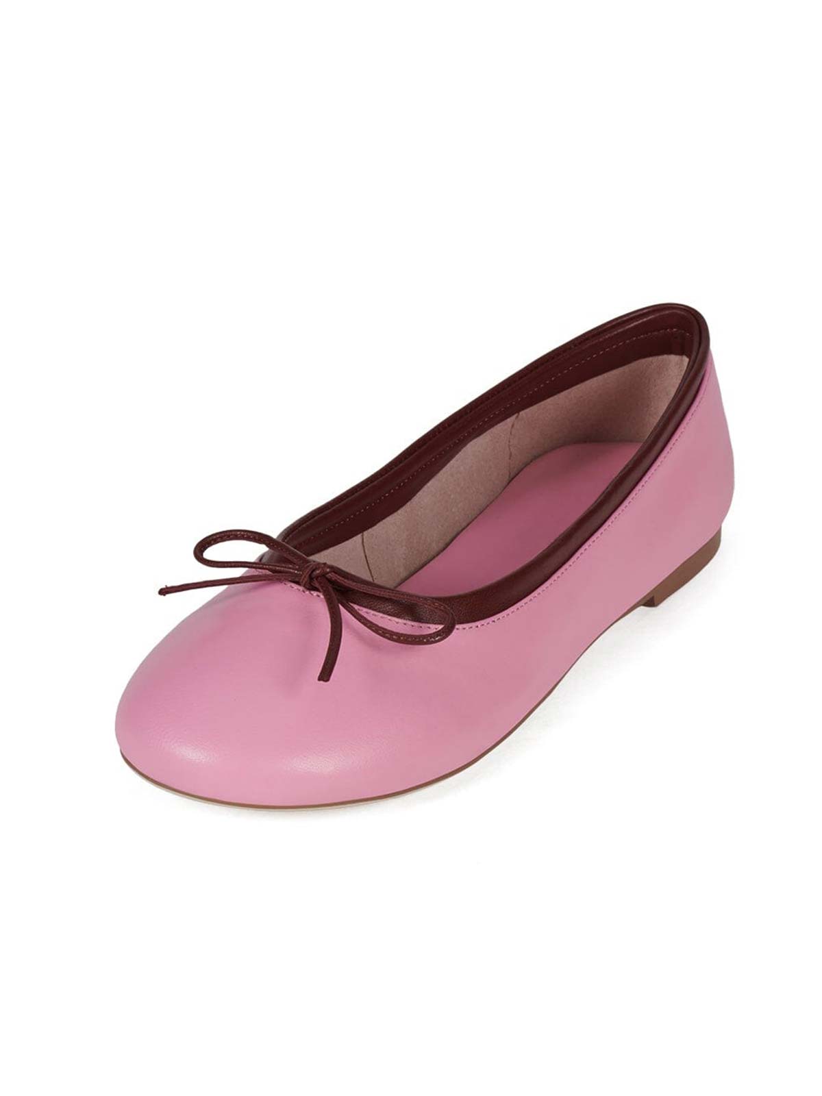 Chic Round-Toe Front Bow Slip-On Ballet Flats - Pink