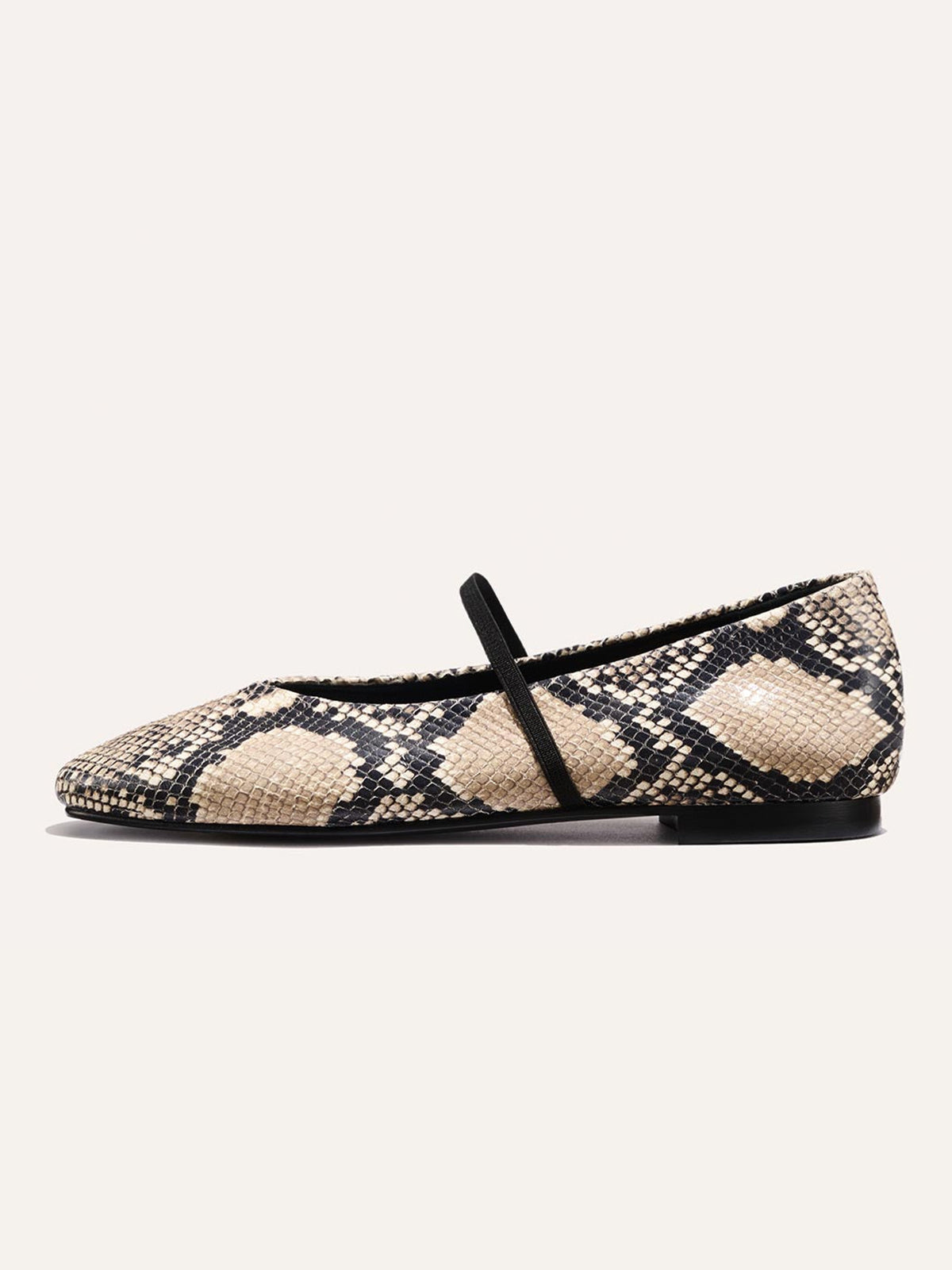 Mary Jane Square-Toe Slip-On Chic Ballet Flats - Snakeskin Pattern