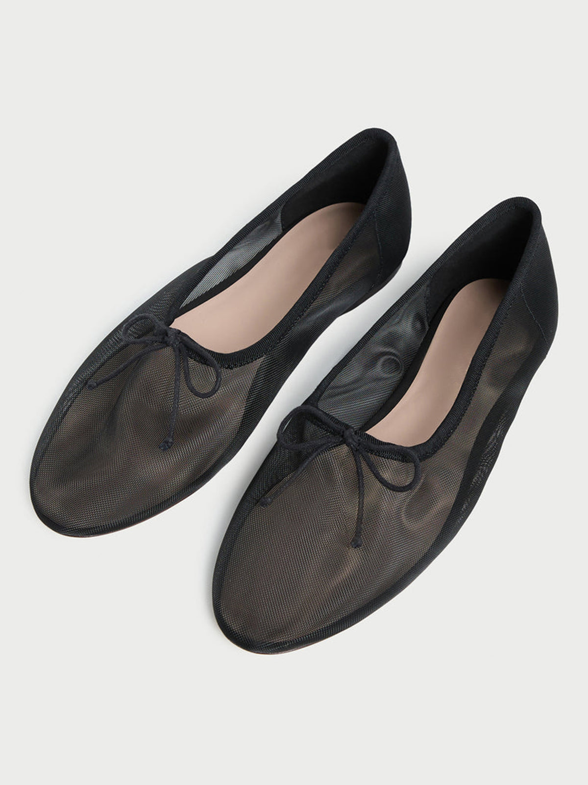 Black Round-Toe Chic Front Bow Slip-On Ballet Flats