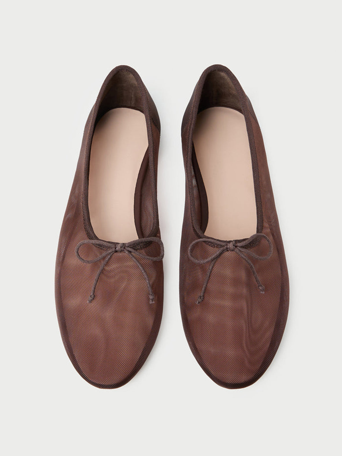 Chocolate Round-Toe Chic Front Bow Slip-On Ballet Flats