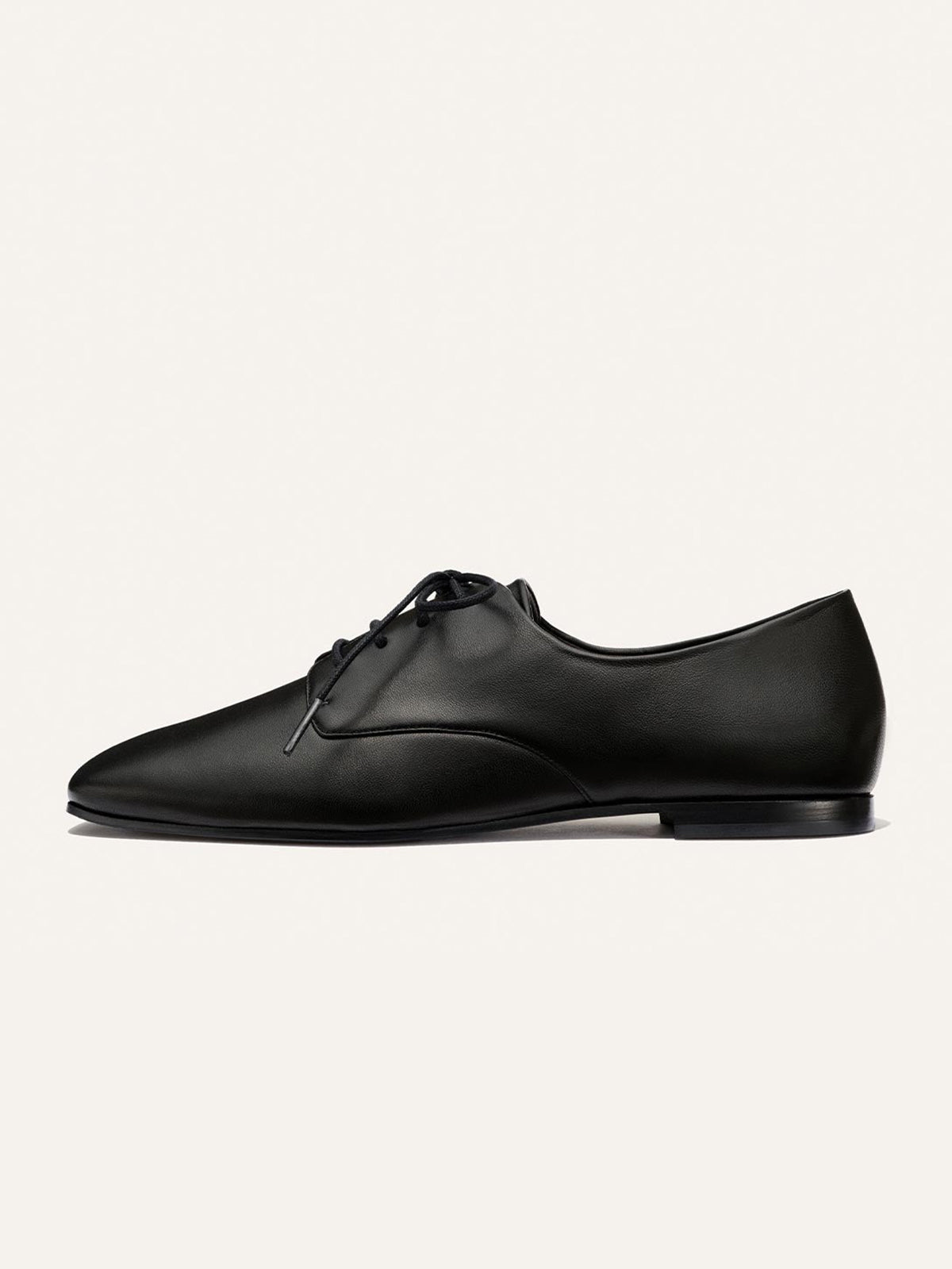 Black Square-Toe Chic Lace-Up Slip-On Sporty Flats