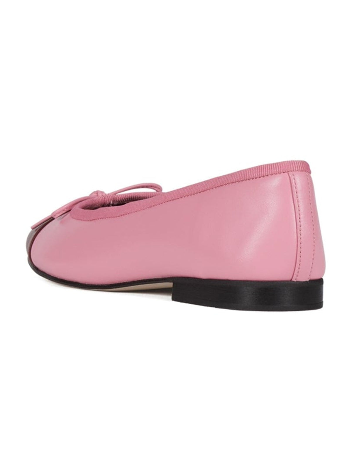 Pink and Wine Red Round-Toe Front Bow Slip-On Ballet Flats