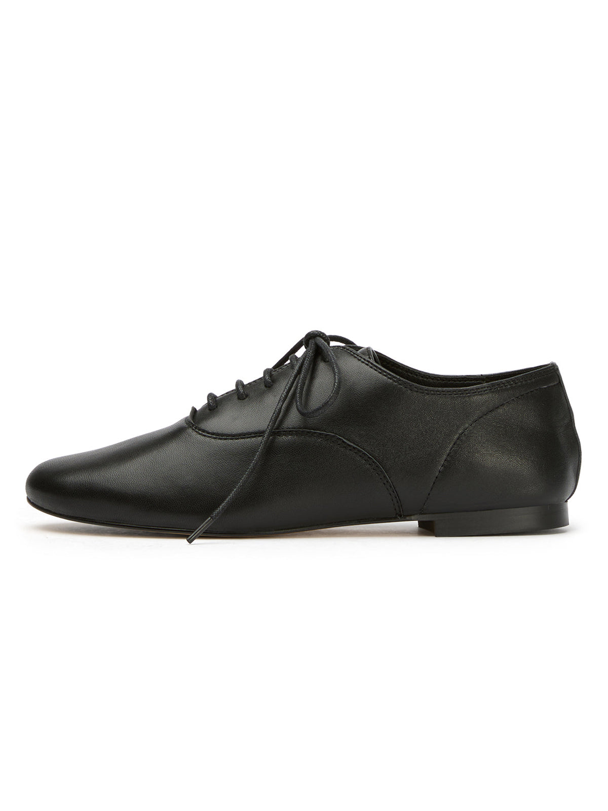 Black Round-Toe Chic Slip-On Lace-Up Sporty Flats