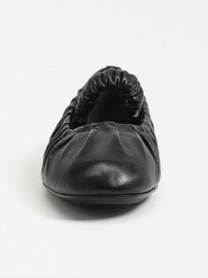 Black Square-Toe Elastic Mary Jane Classic Ballet Flats