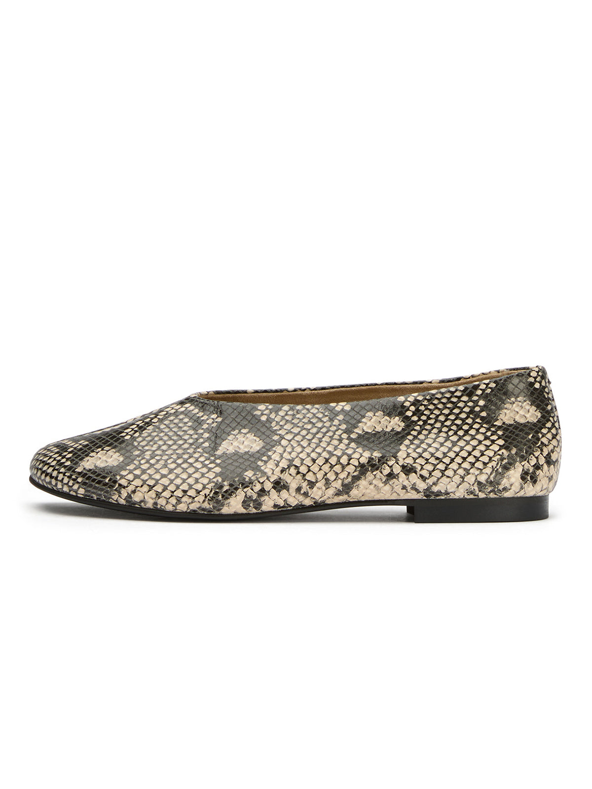 Round-Toe Chic Slip-On Ballet Simple Flats - Snakeskin Pattern