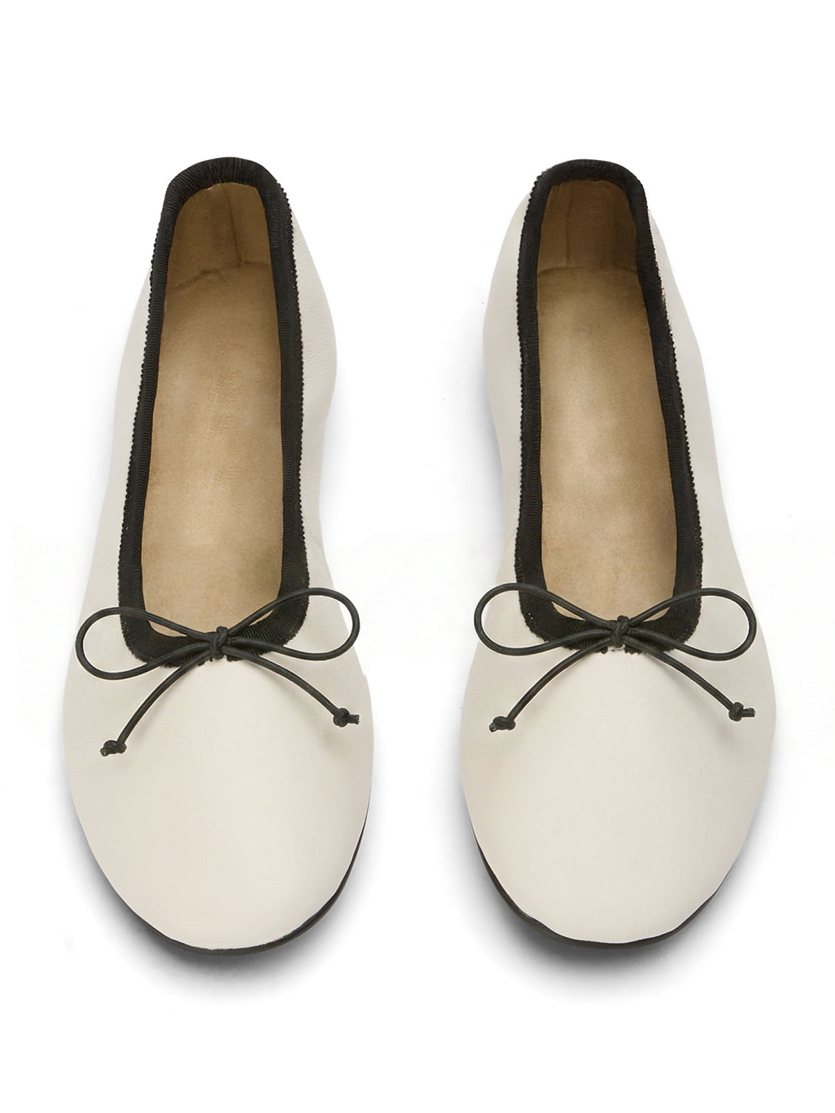 White Round-Toe Chic Front Bow Slip-On Ballet Simple Flats