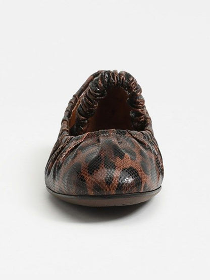 Leopard Pattern Square-Toe Elastic Mary Jane Classic Ballet Flats