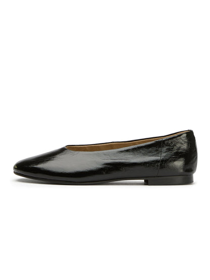 Black Round-Toe Chic Slip-On Ballet Simple Flats