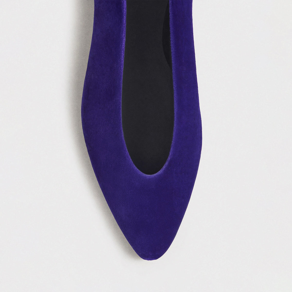 Chic Slip-On Pointed-Toe Simple Ballet Flats - Blue Velvet