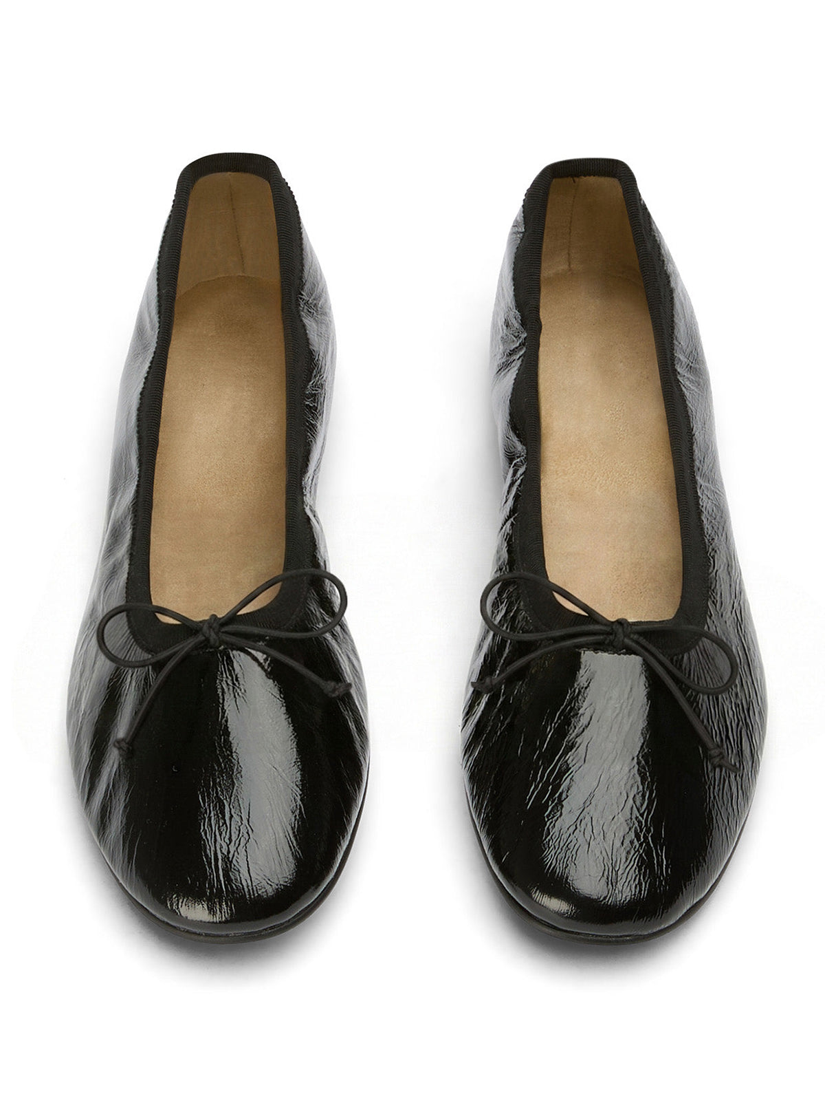 Black Round-Toe Chic Front Bow Slip-On Ballet Simple Flats