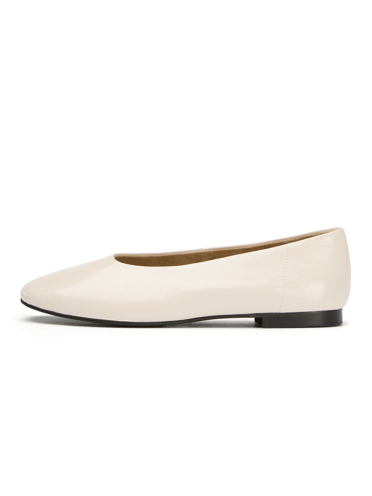 Ivory Round-Toe Chic Slip-On Ballet Simple Flats