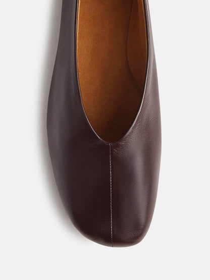Chocolate Square-Toe Simple Ballet Chic Flats