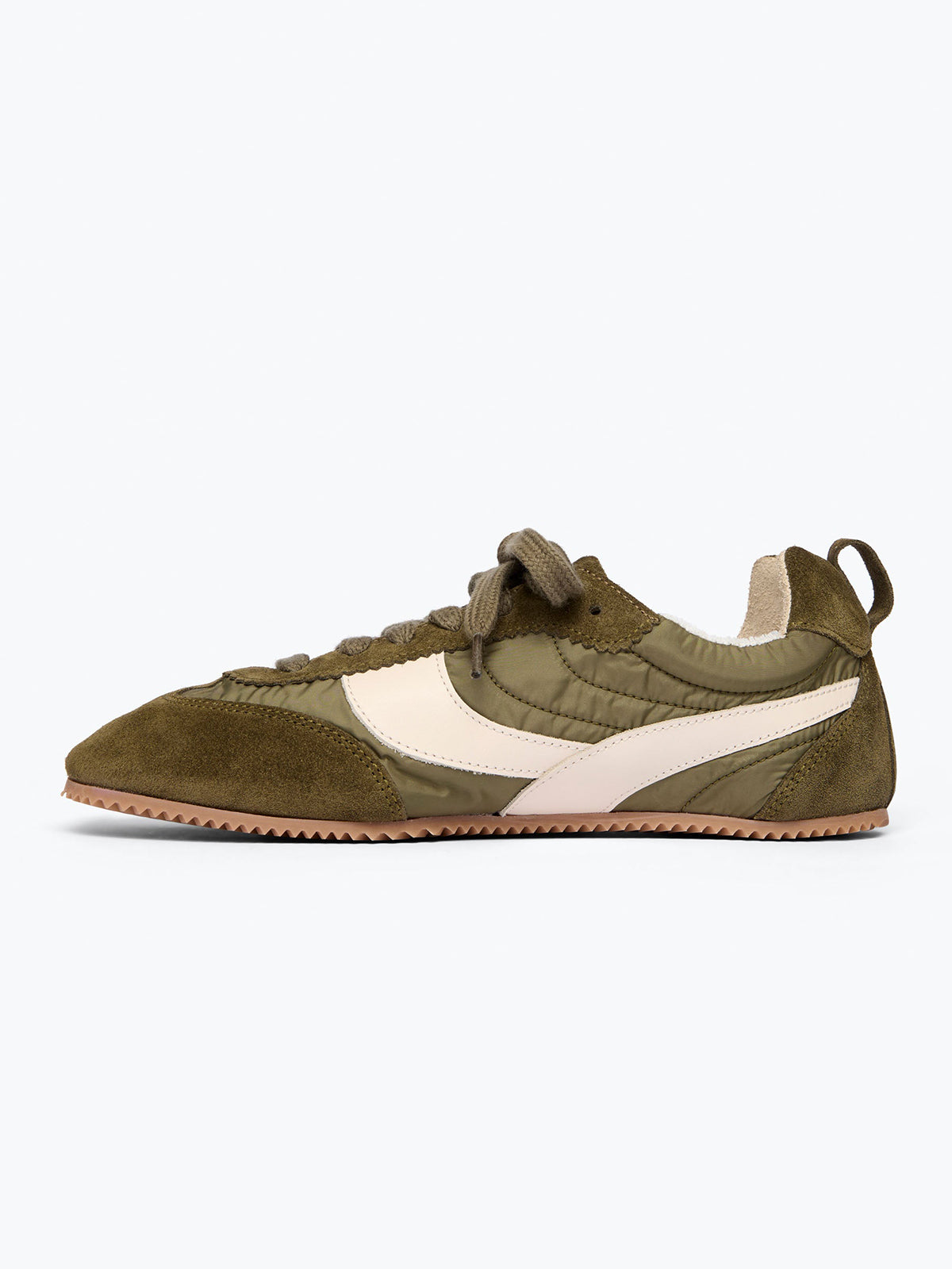 Coffee Cow Suede And Cloth And Cow Leather Square-Toe Lace-Up Sneakers