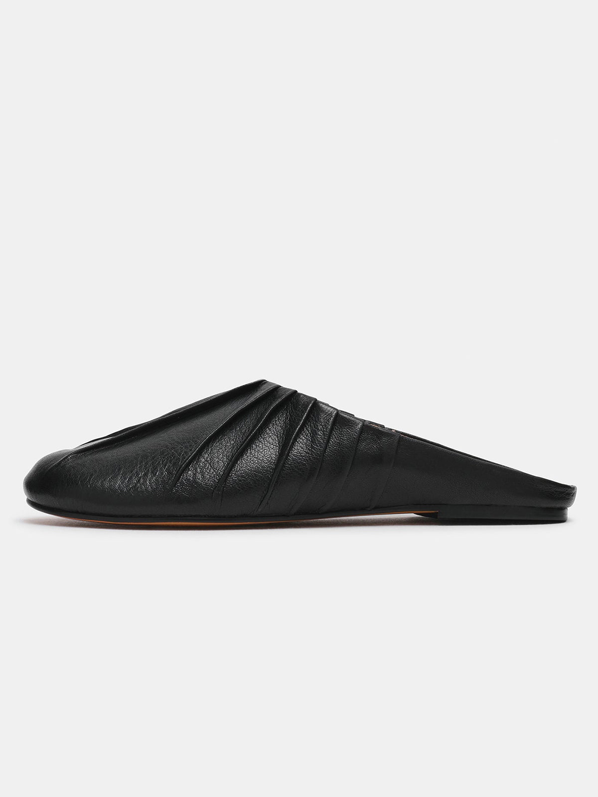 Black Round-Toe Simple Backless Chic Flats