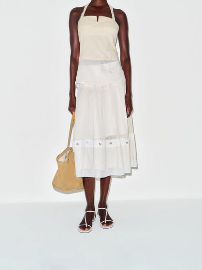 White Square-Toe Back And Ankle Strap Flats Sandals