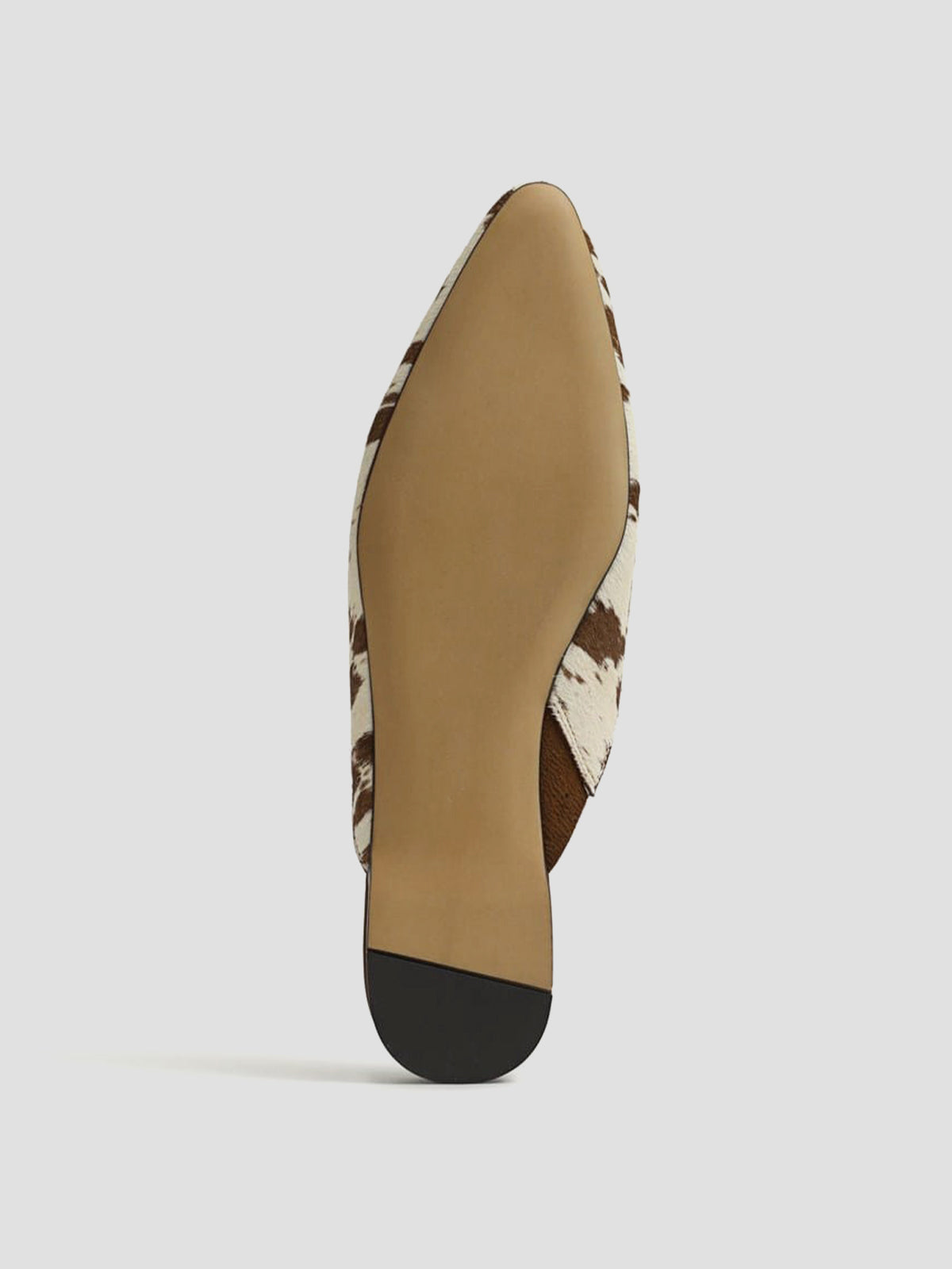 Cow Pattern Almond-Toe Backless Simple Slip-On Flats