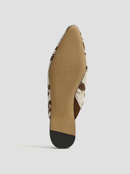Cow Pattern Almond-Toe Backless Simple Slip-On Flats