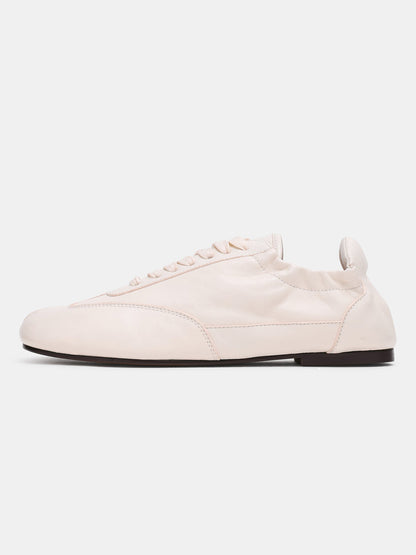White Split-Toe Classic Lace-Up Flats Sneakers