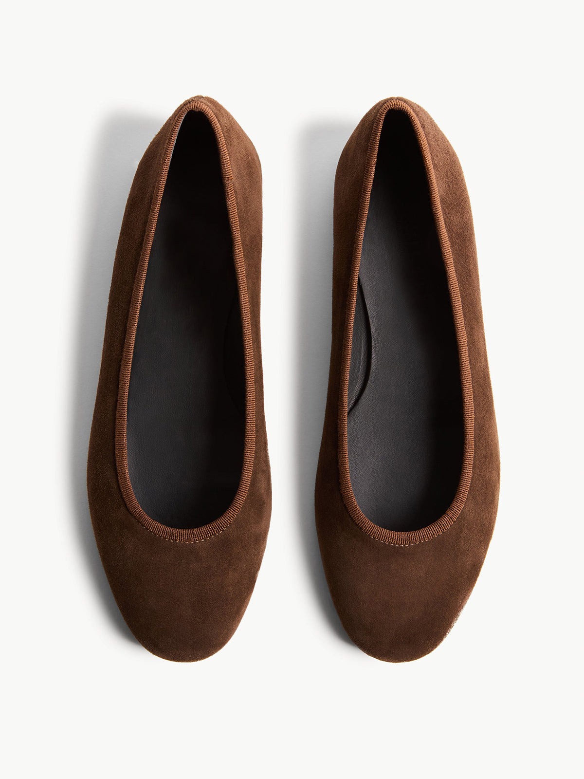 Slip-On Round-Toe Chic Simple Ballet Flats - Brown Faux Suede