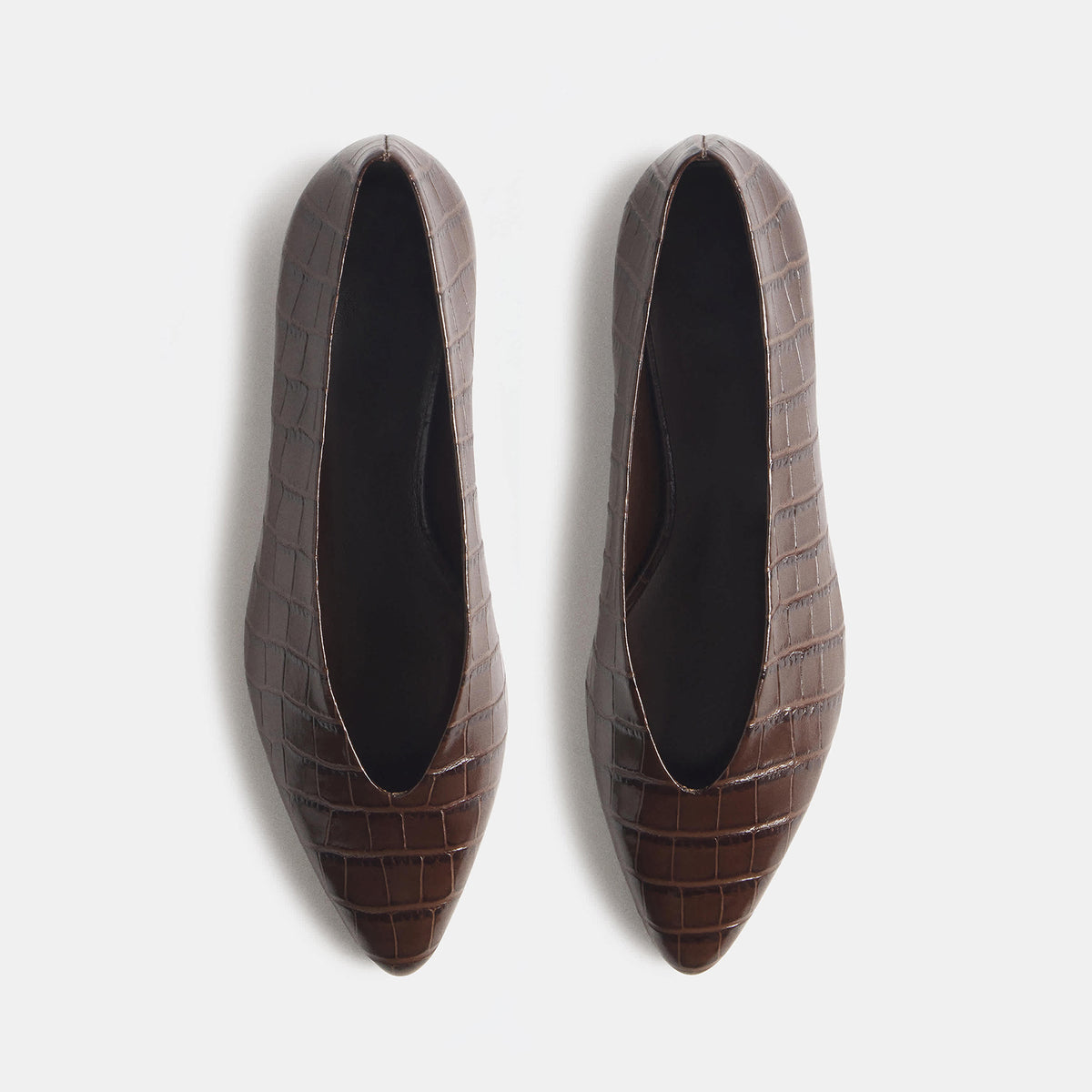 Chic Slip-On Pointed-Toe Simple Ballet Flats - Chocolate Stone Pattern
